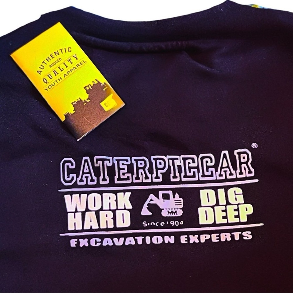NWT Caterpillar CAT Youth Black T-Shirt sz 14 16